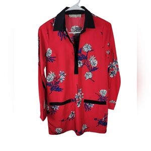 Abercrombie & Fitch red floral Tunic Top XS